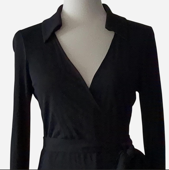 Original Iconic Diane Von Furstenberg Wrap Dress Black Size 10 - Picture 2 of 7